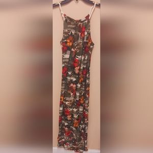 Maxi camo with orange flowers
